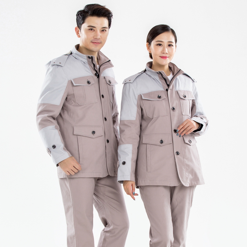 驼色拼浅灰工作服MF20-1